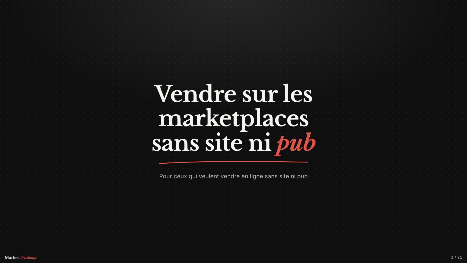 Aperçu de la présentation du webinaire