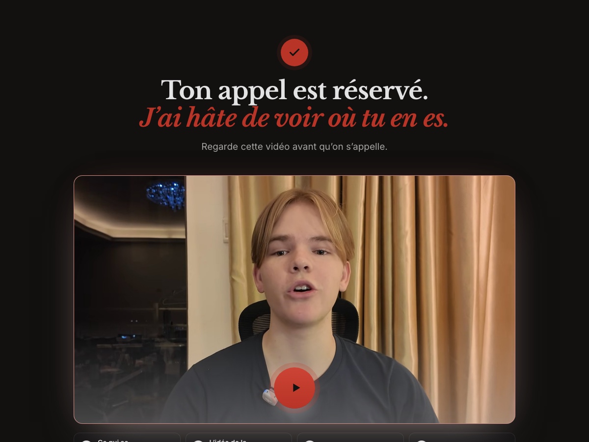 Aperçu de la page après réservation